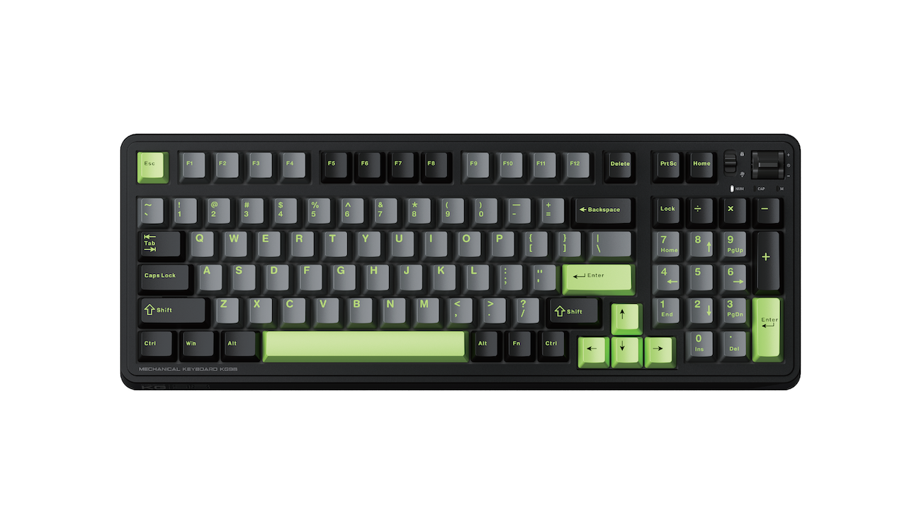 Teclado Mecânico Gamer Machenike KG98 Wired, RGB, Som Creamy,Gasket, Switch Silver, Cinza e Preto